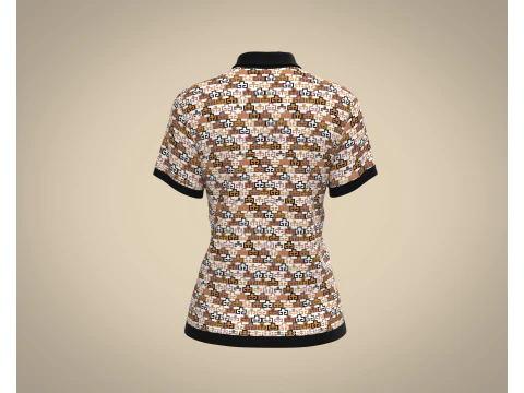 Ladies Printed Polo Tops V1 3D Model