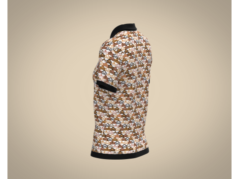 Ladies Printed Polo Tops V1 Modelo 3D