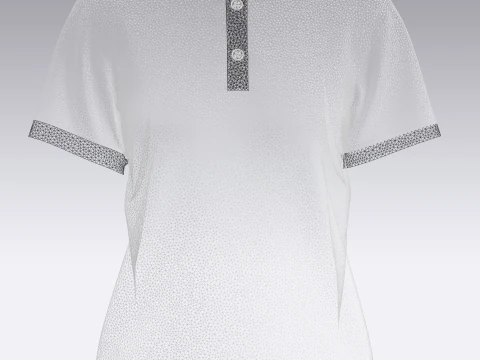 Ladies Printed Polo Tops V1 3D Model