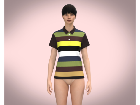 Ladies Polo Tops V1 3D Model