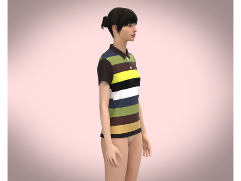 Ladies Polo Tops V1 3D Model