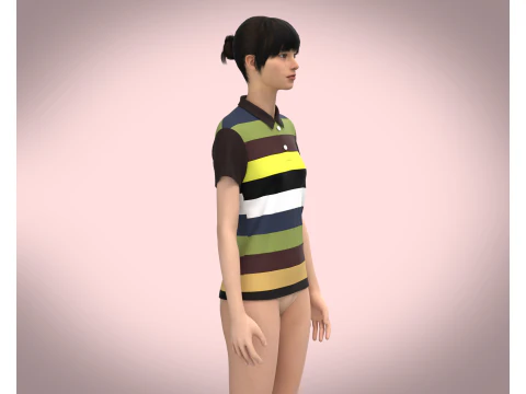 Ladies Polo Tops V1 3D Model
