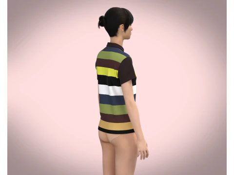 Ladies Polo Tops V1 3D Model