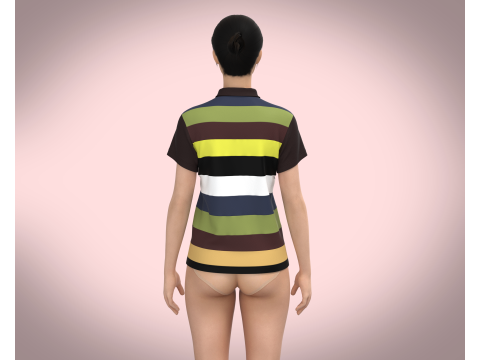 Ladies Polo Tops V1 3D Model