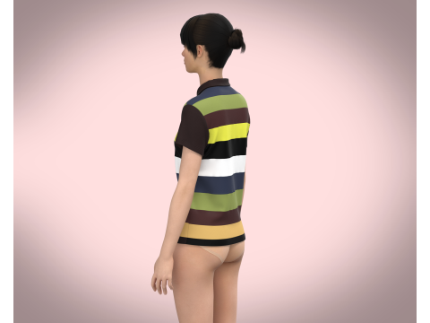 Ladies Polo Tops V1 3D Model