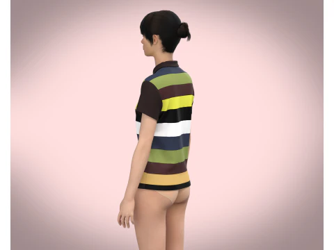 Ladies Polo Tops V1 3D Model
