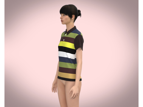 Ladies Polo Tops V1 3D Model