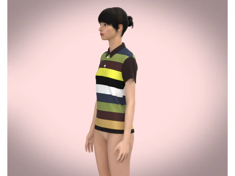 Ladies Polo Tops V1 3D Model
