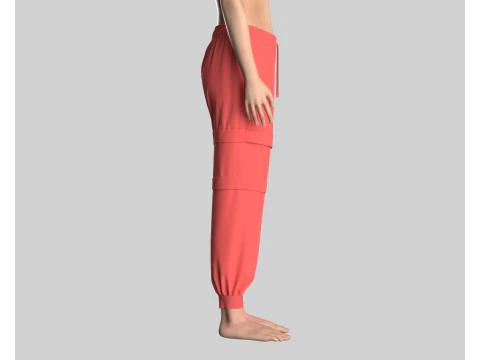 Ladies Jogger - Red 3D Model