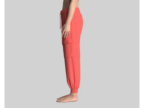 Ladies Jogger - Red 3D Model