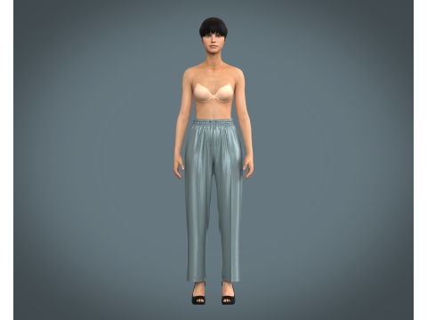 Ladies Silk Jogger 3D-Modell