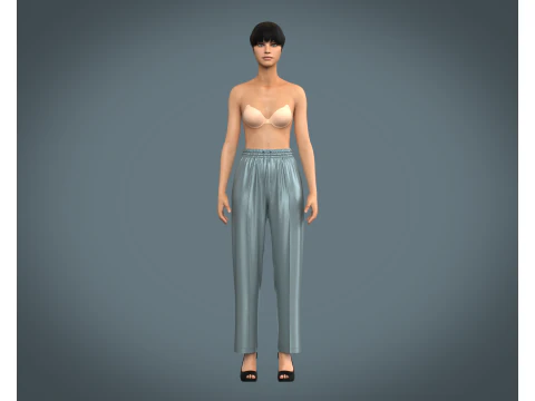 Ladies Silk Jogger 3D Model