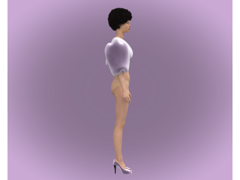 Ladies Pouf Sleeve - Velvet 3D-Modell