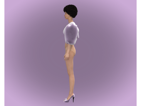 Ladies Pouf Sleeve - Velvet 3D-Modell