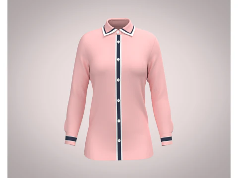 Camicia rosa da donna Modello 3D
