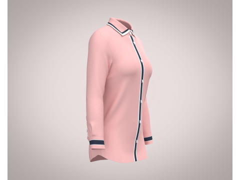 Ladies Pink Shirt Modèle 3D