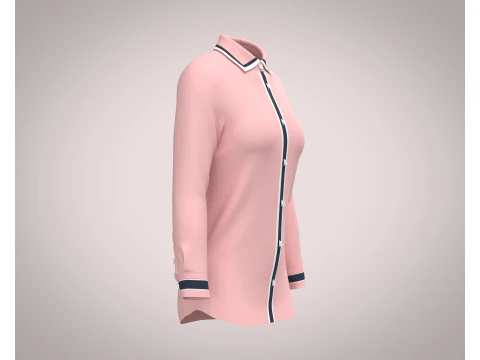 Ladies Pink Shirt 3D Model