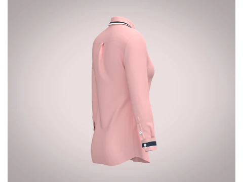 Ladies Pink Shirt 3D Model