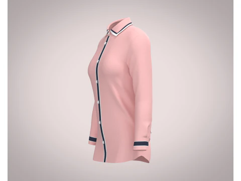 Ladies Pink Shirt 3D Model