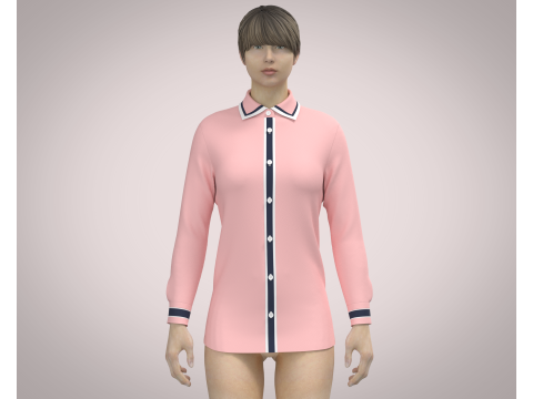 Ladies Pink Shirt Modèle 3D
