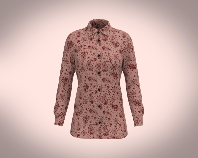 Ladies Print Woven Shirt 3D Model .c4d .max .obj .3ds .fbx .stl .blend 