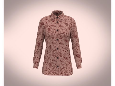 Ladies Print Woven Shirt 3Dモデル