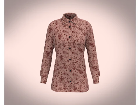 Camicia tessuta stampata da donna Modello 3D