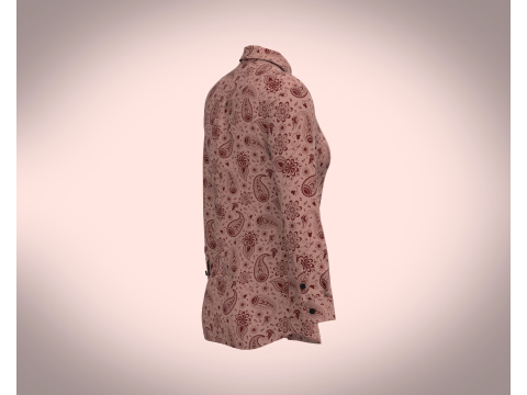 Ladies Print Woven Shirt 3D Model
