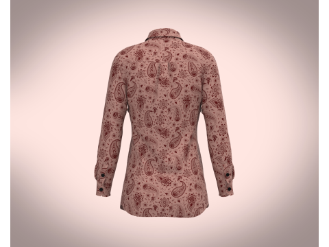 Ladies Print Woven Shirt 3D Model
