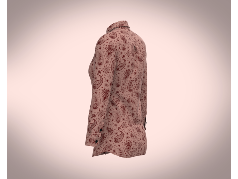 Ladies Print Woven Shirt 3D Model