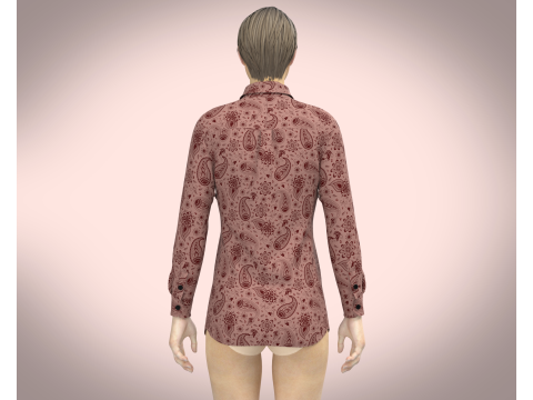 Ladies Print Woven Shirt 3D Model