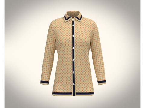 Ladies Print Shirt V3 Model 3D