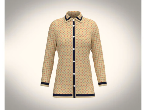 Damska koszula z nadrukiem V3 Model 3D