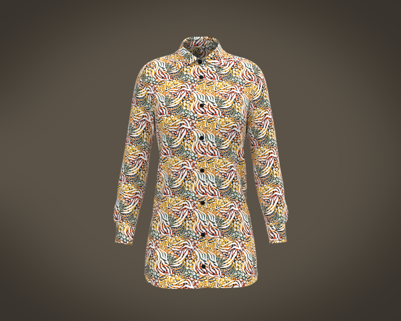 Ladies Print shirt V2 3D Model .c4d .max .obj .3ds .fbx .stl .blend 