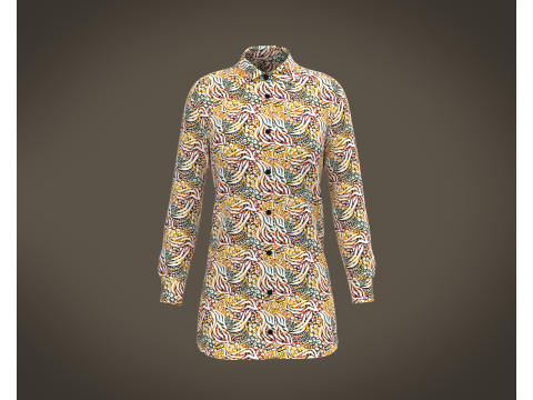Ladies Print shirt V2 Model 3D