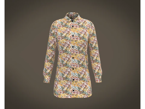 Damen-Print-Shirt V2 3D Modell