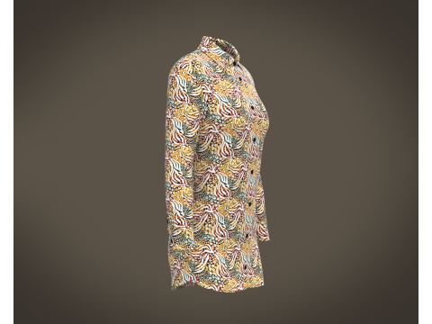 Ladies Print shirt V2 3D Model