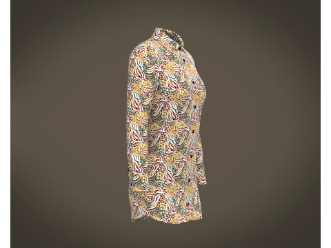 Ladies Print shirt V2 3D Model