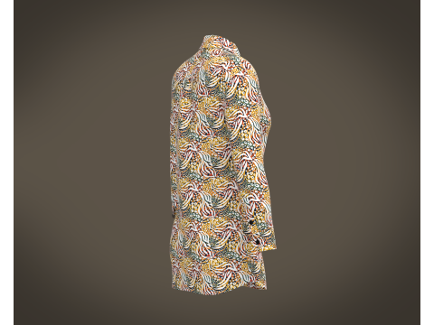 Ladies Print shirt V2 3D Model