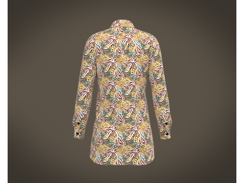 Ladies Print shirt V2 3D Model