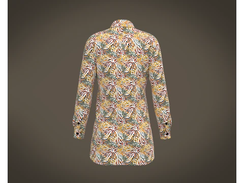 Ladies Print shirt V2 3D Model