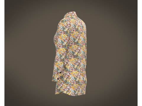 Ladies Print shirt V2 3D Model