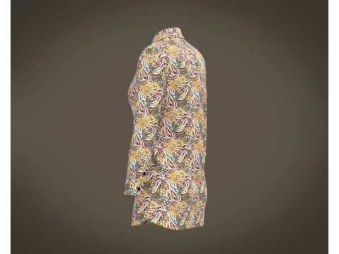 Ladies Print shirt V2 3D Model