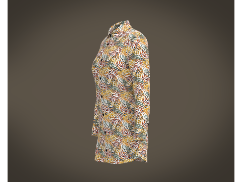 Ladies Print shirt V2 3D Model