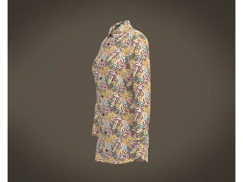 Ladies Print shirt V2 3D Model