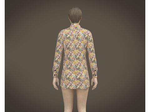 Ladies Print shirt V2 3D Model