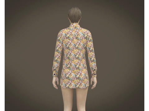 Ladies Print shirt V2 3D Model