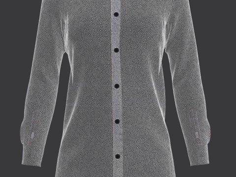 Ladies Print shirt V2 3D Model