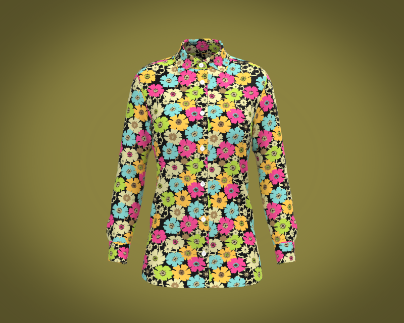 Ladies Print Shirt V1 3D Model .c4d .max .obj .3ds .fbx .stl .blend 