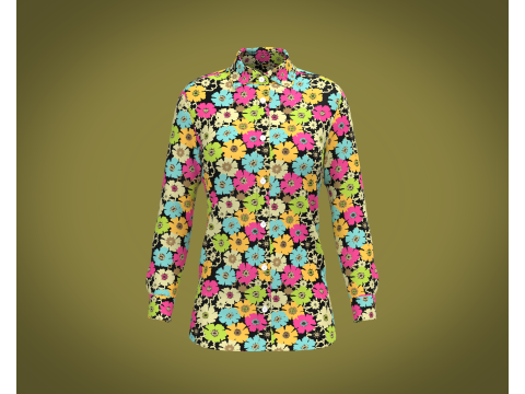 Ladies Print Shirt V1 Modèle 3D